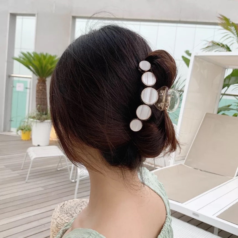Jual Town Shell Premium Boba Pearl Marble Korean Hair Claw / Jepit ...
