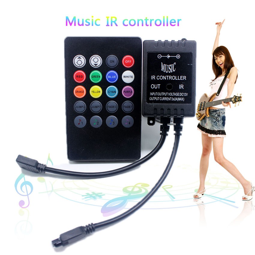 Jual Modul RGB Driver LED Sensor Suara dengan Remote Control RGB- Hitam ...