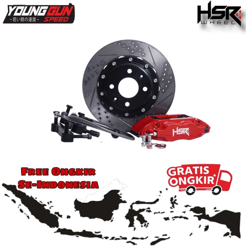 Jual Jual Big Brake Kit untuk Honda Brio BBK HSR 285X24 4 Piston Merah
