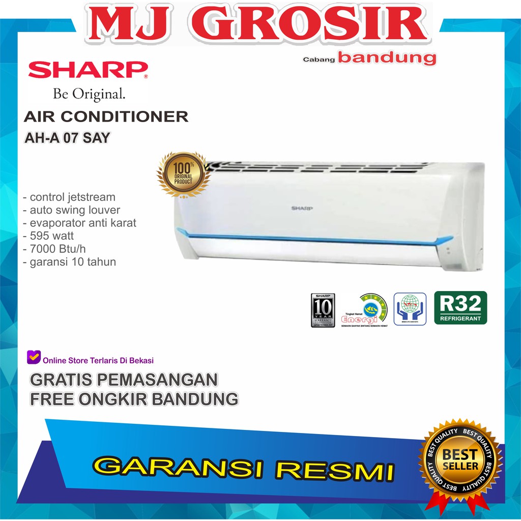 Jual AC SHARP AH-A7SAY 7SAY 7 SAY 0.7 PK 3/4PK + PASANG R32 LOW WATT ...