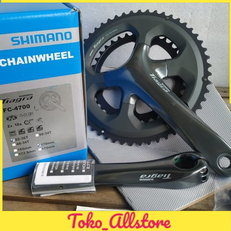 Jual crank shimano tiagra double dual chainring FC 4700 52 - 36 t 170 ...