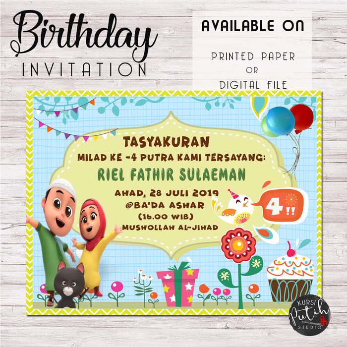 Jual Undangan ulang tahun birthday invitation tema nussa dan rara