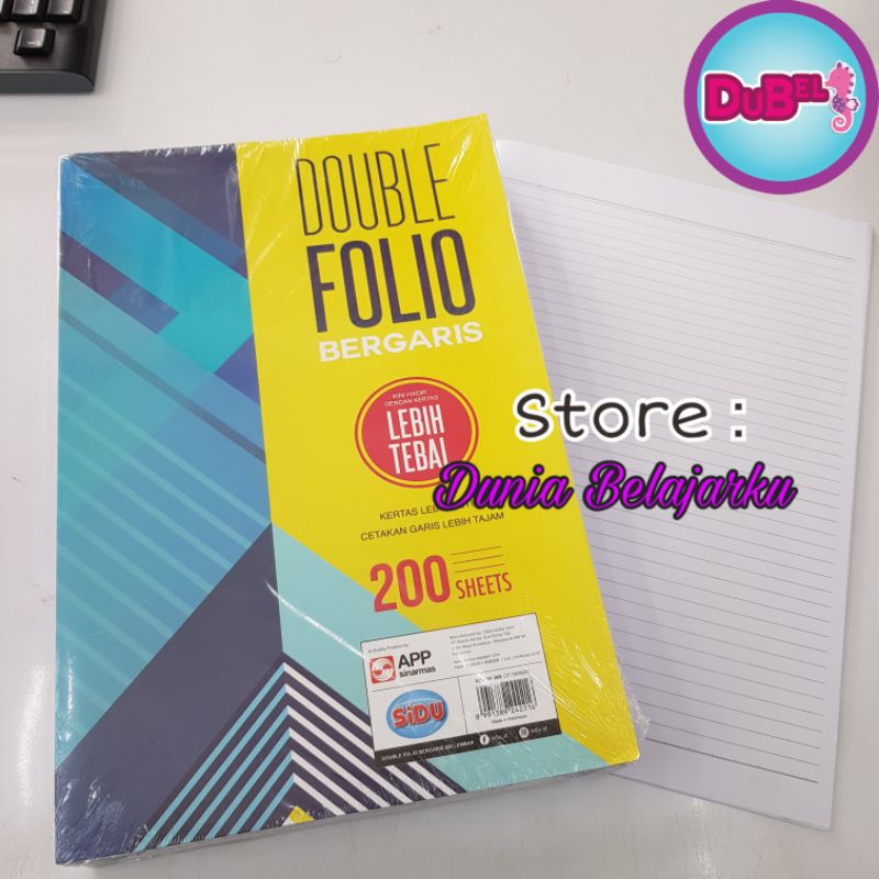 Jual Kertas Folio Bergaris Sidu 200 Lbr Double Folio Tebal 70 Gsm Shopee Indonesia 1194