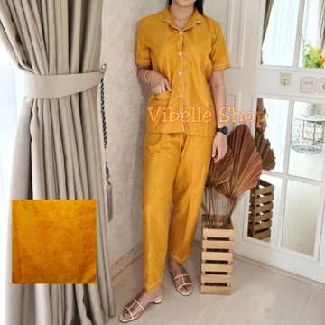 Baju Tidur Piyama Satin Embos Vibelle Lembut Nyaman