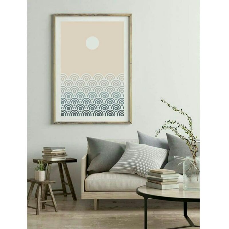 Jual Lukisan dinding minimalis gambar pemandangan ombal laut abstrak