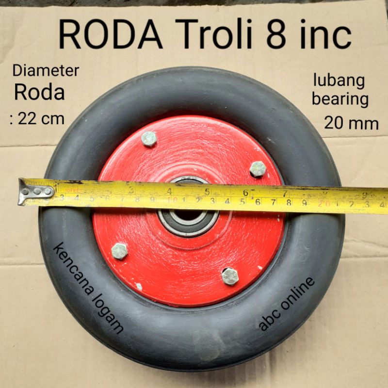 Jual Roda Troli ukuran 8 inc roda karet padat berkualitas | Shopee ...