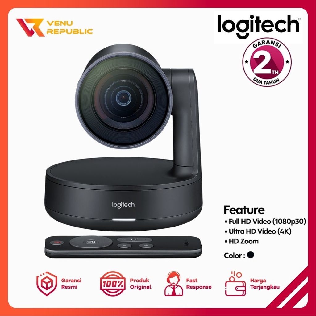 Jual Logitech Rally Camera Conference + Remote - Garansi 2 Tahun ...