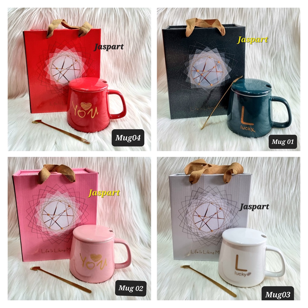 CANGKIR MUG GELAS KERAMIK HAMPERS WEDDING PARCEL LEBARAN IDUL FITRI HADIAH WEDDING FREE GIFT BOX CANTIK