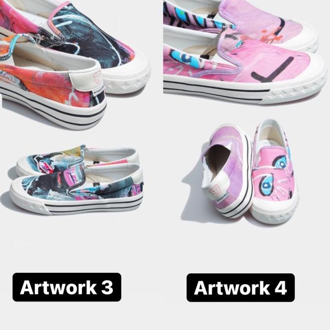 Jual Sepatu compass x jason ranti retrograde slip on artwork | Shopee ...