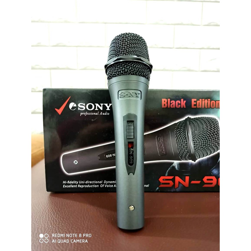 Mic Mik Microfon Karaoke Kabel Besar suara Bagus Mix Sony Sn 909 Black Edition LIMITED PROMO