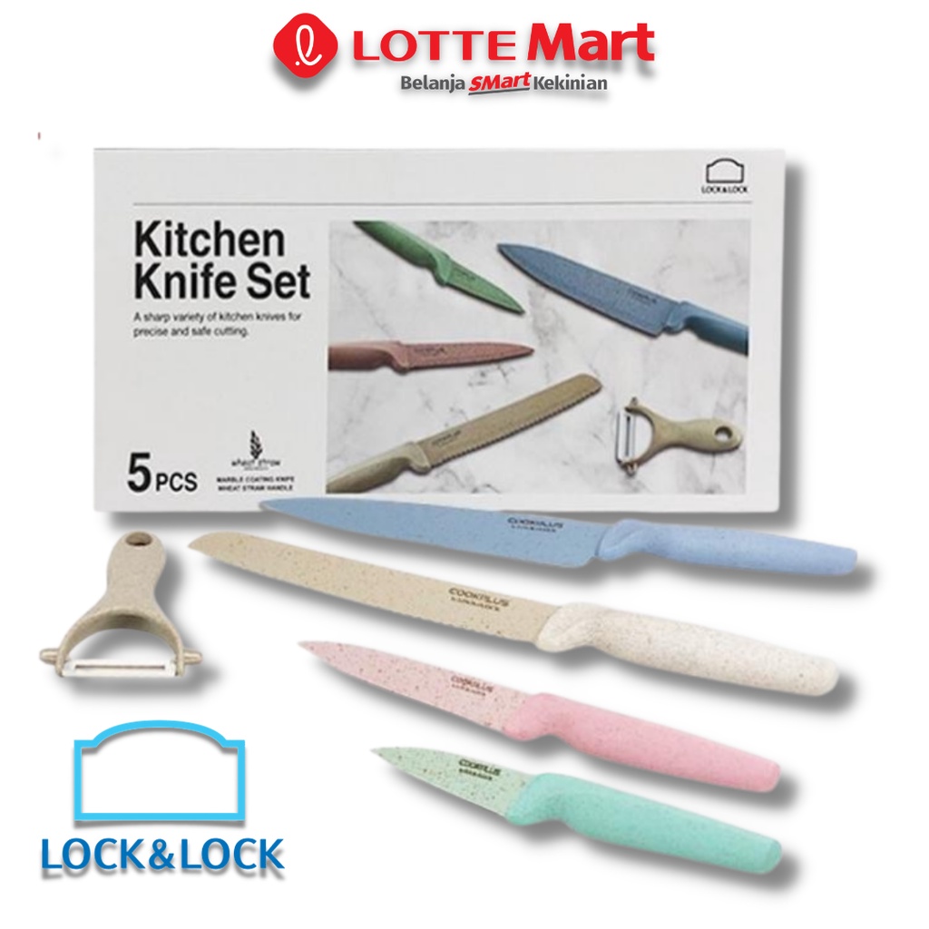 Jual Lock & Lock Knife Set 5Pcs /set / Pisau Set Ceramic / Pisau dapur / Pisau Buah Shopee
