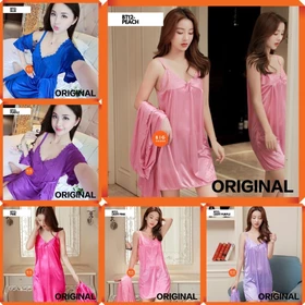 Kimono Wanita Satin Piyama Kimono Baju Tidur Kimono BT12
