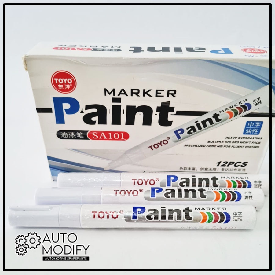 Jual Spidol Ban Motor & Mobil TOYO PAINT MARKER warna PUTIH Original