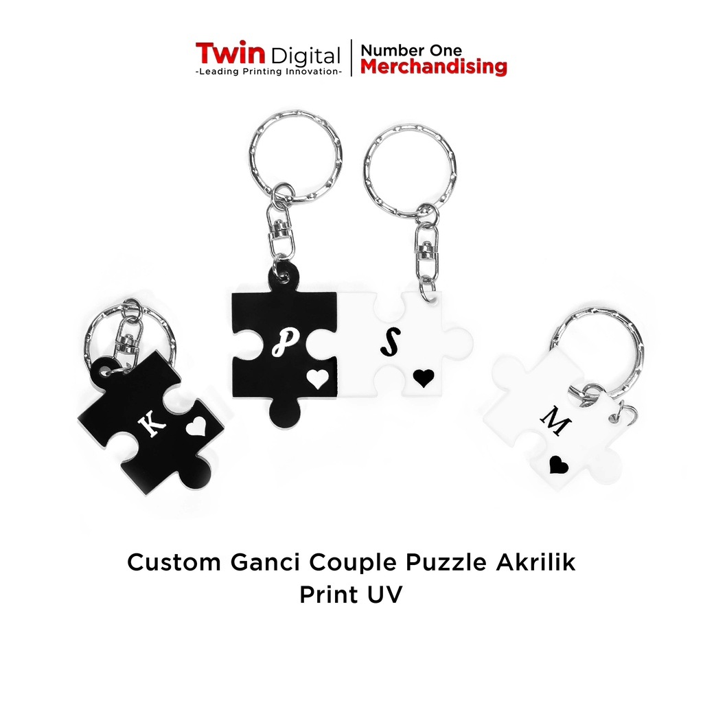 Twindigital Gantungan Kunci Couple Puzzle Akrilik Custom - Ganci Couple  Puzzle