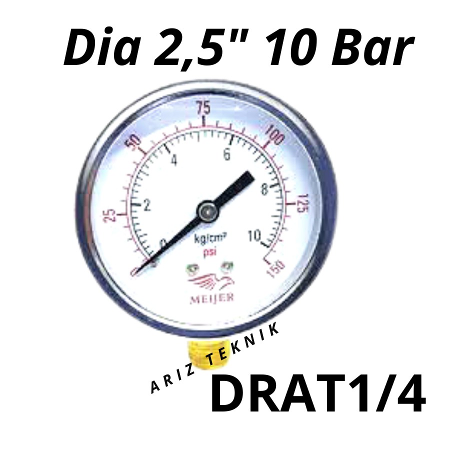 Jual Pressure Gauge Air Compressor Meteran Manometer Kompresor Shopee