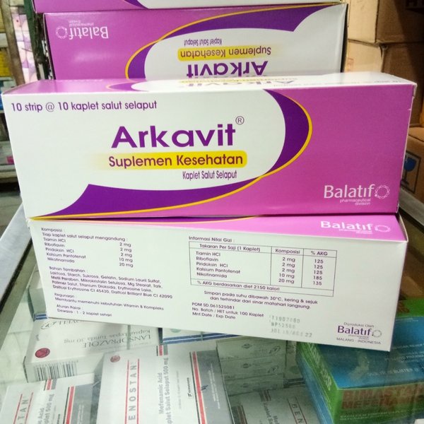 Jual Arkavit Kaplet - Multivitamin B Kompleks [Box 100 Tablet] | Shopee ...
