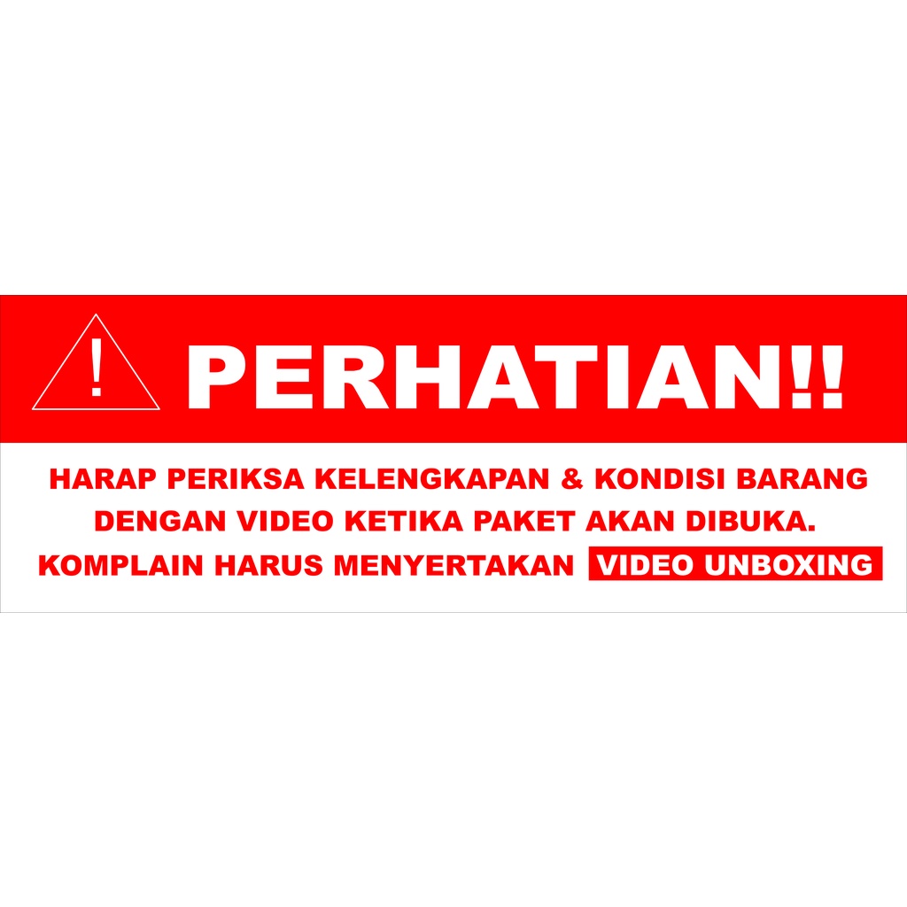 Jual ( ISI 50 PCS ) STIKER PERINGATAN / STIKER UNBOXING / STIKER ...
