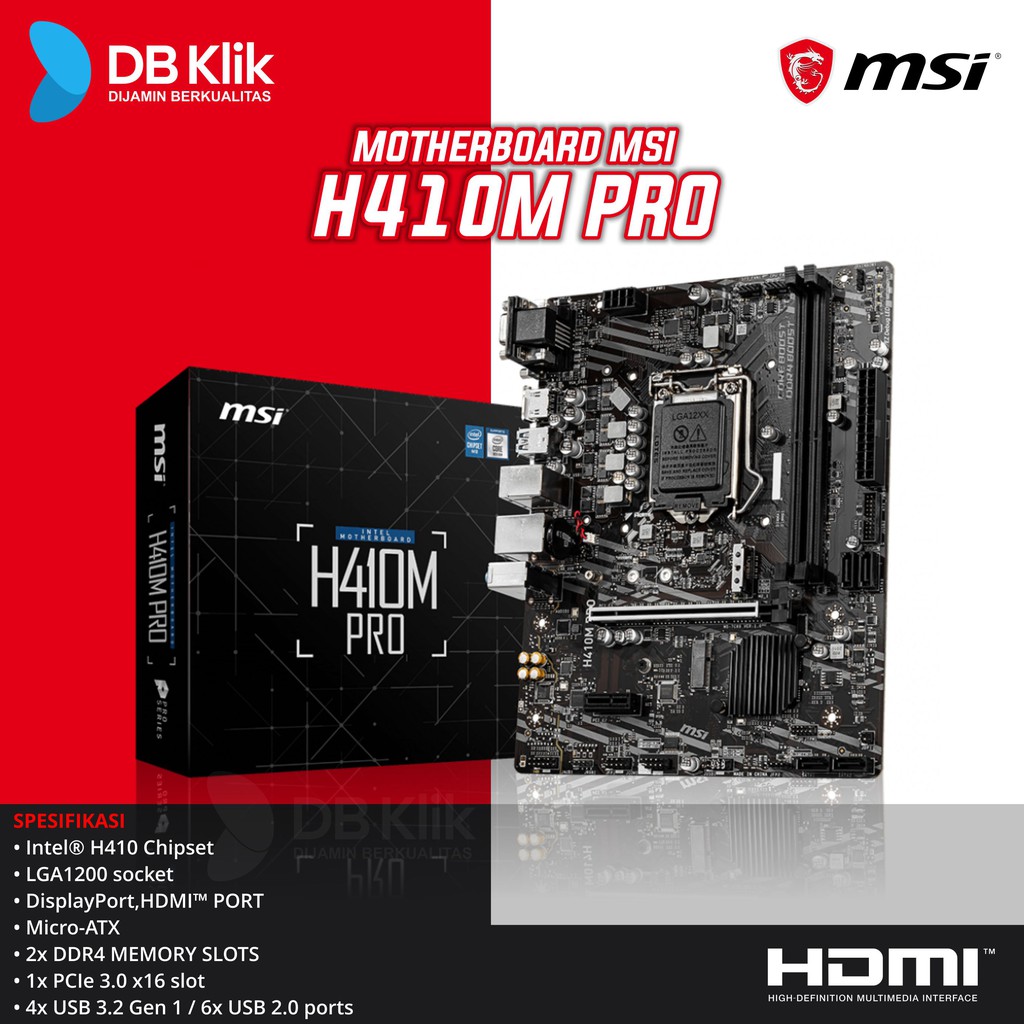 Jual Motherboard MSI H410M PRO MB MSI H410 M Pro Shopee Indonesia