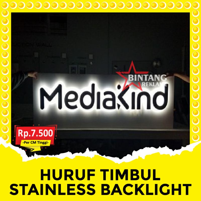 Jual Huruf Timbul Stainless Backlight Led Akrilik Galvanil Nyala Belakang Di Tangerang Shopee