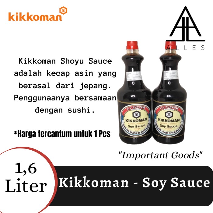 Jual Kikkoman Soy Sauce/ Shoyu/ Kikkoman Kecap Asin 1,6 Liter | Shopee ...