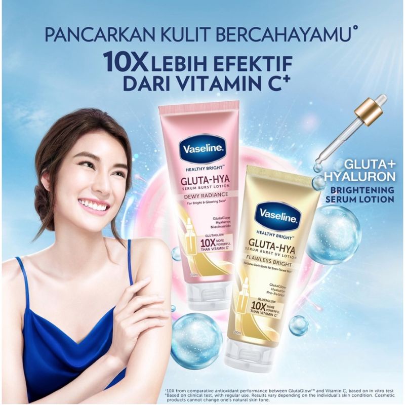 Jual Vaseline Healthy Bright Gluta Hya Serum Burst Lotion 200ml Dewy