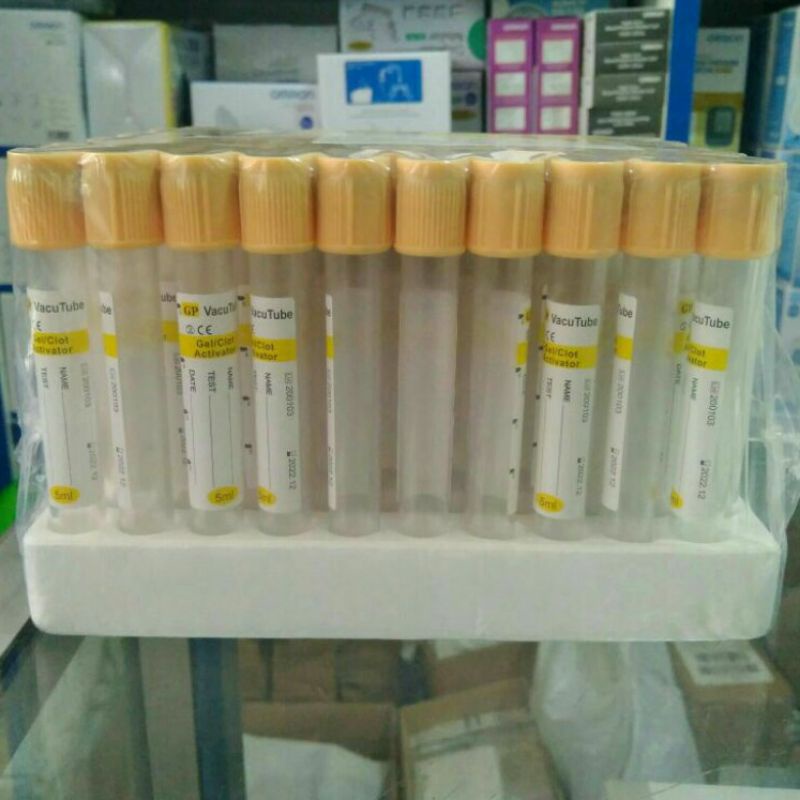 Jual Tabung Sample Darah Vacuum Tube Gel/Clot Activator (Pet Tube) 5 ml ...