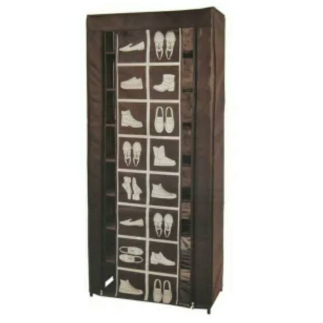 Jual Rak Sepatu 8 Tingkat, Bahan Fabric & Besi, Ukuran. 61x30x140cm ...