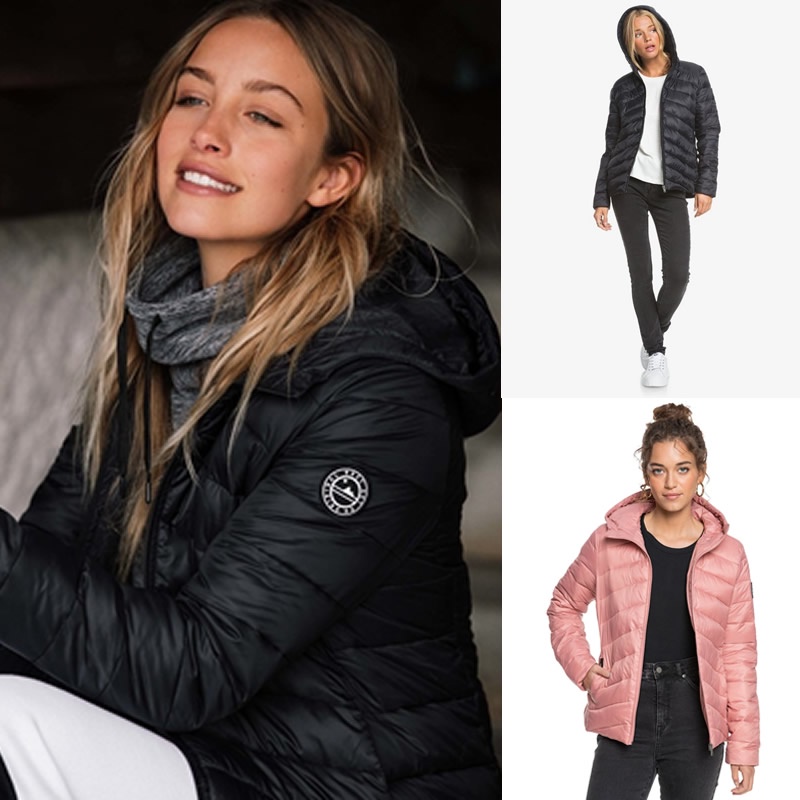 Jual Roxy coast road lightweight packable padded hooded jacket jaket