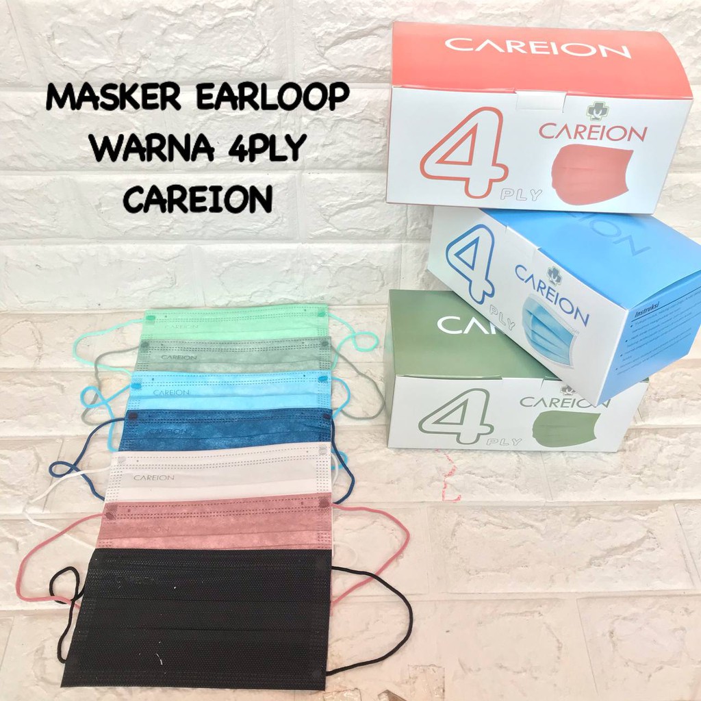 Jual MASKER EARLOOP 4PLY WARNA CAREION 1BOX 50PCS | Shopee Indonesia