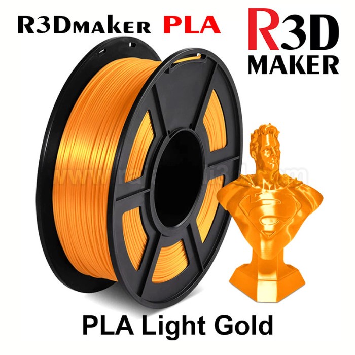 Jual Filamen 3D Printer Filament PLA Light Gold 1.75mm 1.0 kg | Shopee ...