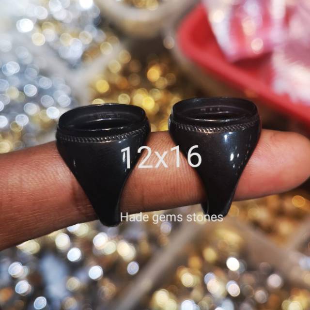 Jual Ring emban titanium super kualitas hitam polos | Shopee Indonesia