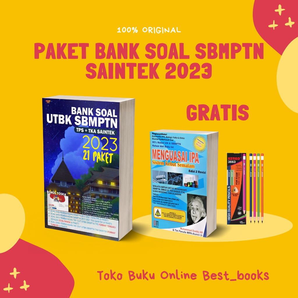 Jual Buku Bank Soal Utbk Sbmptn Tps Tka Saintek 2023 21 Paket