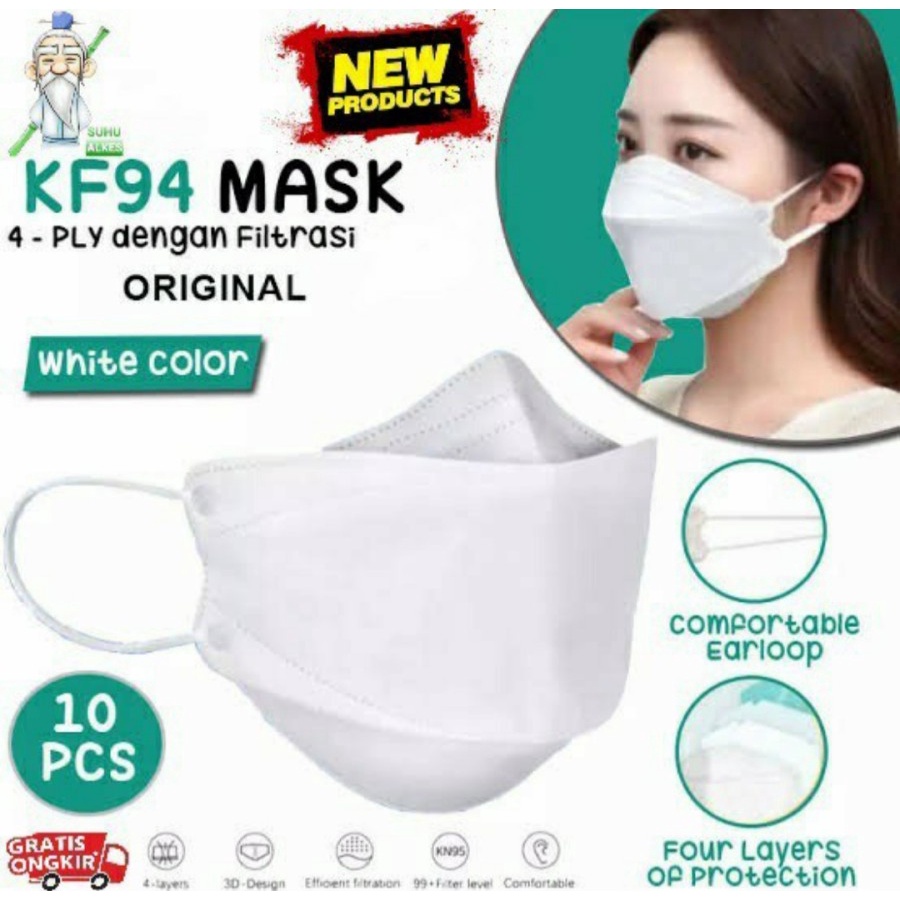 Jual Masker KF94 KF 94 Korea Evo Convex Isi 10pcs 10 pcs Masker Medis ...