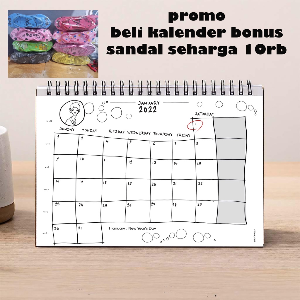 Jual Kalender Meja 2022 Kalender Duduk Aesthetic mini Custom | Shopee ...