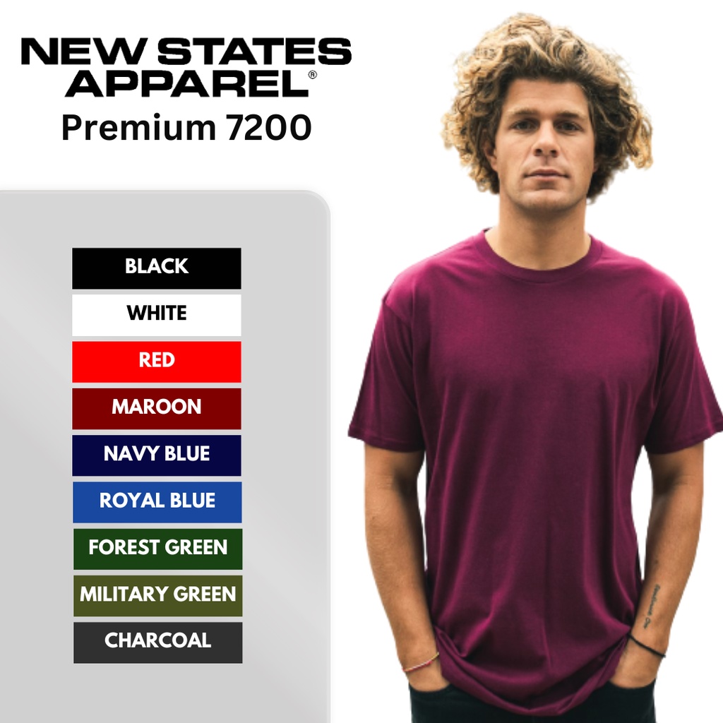 Jual Kaos Polos New States Apparel Premium 7200 Cotton Combed 24s 100% ...