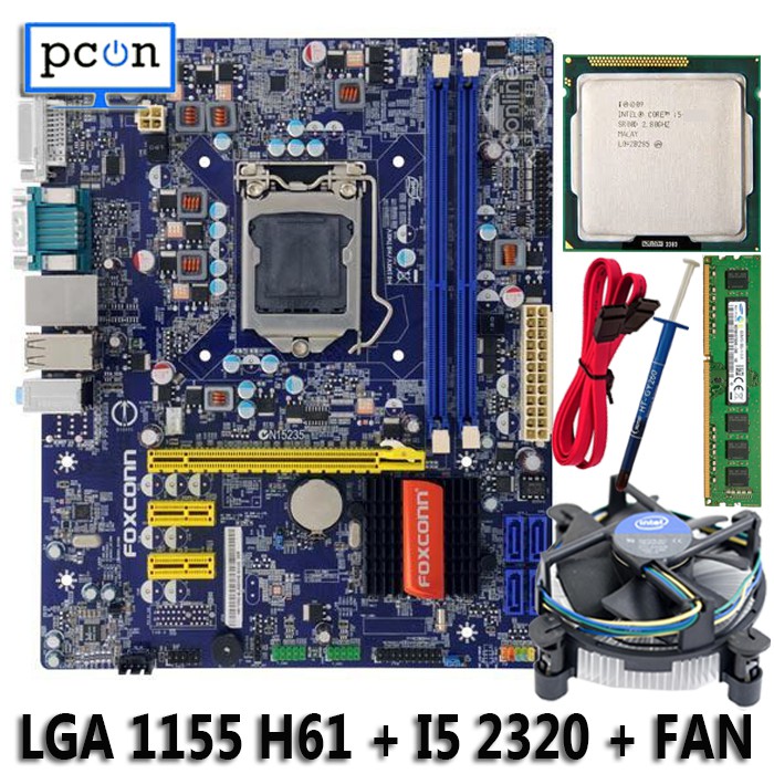 Jual Mainboard Mobo Motherboard H61 foxconn i5 2320 3.30GHz ram 4gb ...