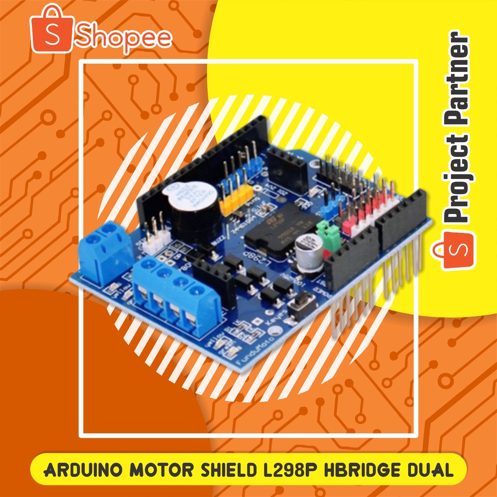Jual Arduino Motor Shield L298P Hbridge Dual DC Motor Driver Servo for ...