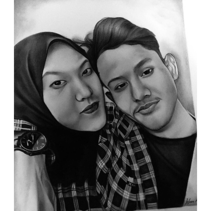 Jual lukisan sketsa wajah hitam putih | Shopee Indonesia