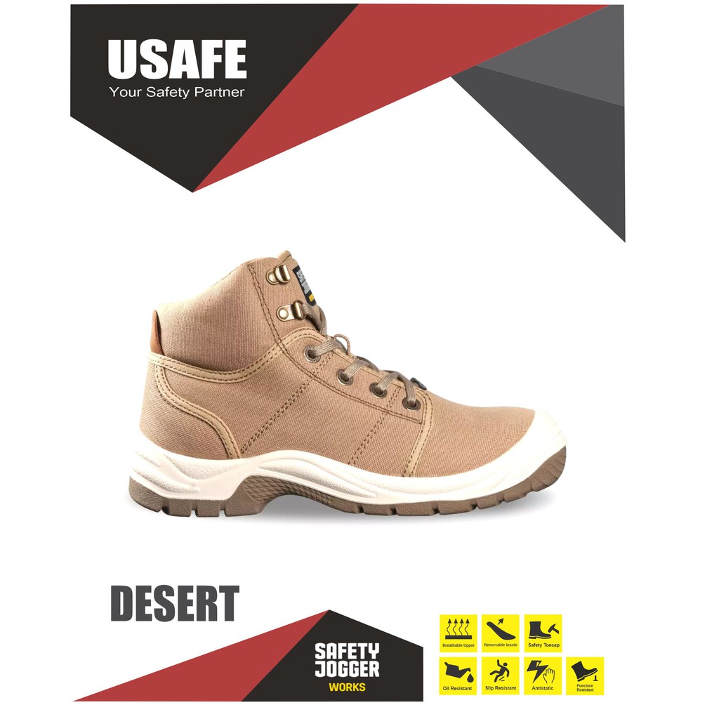 Jual (GARANSI TUKAR) Sepatu Safety Jogger Desert Khaki Brown Sand