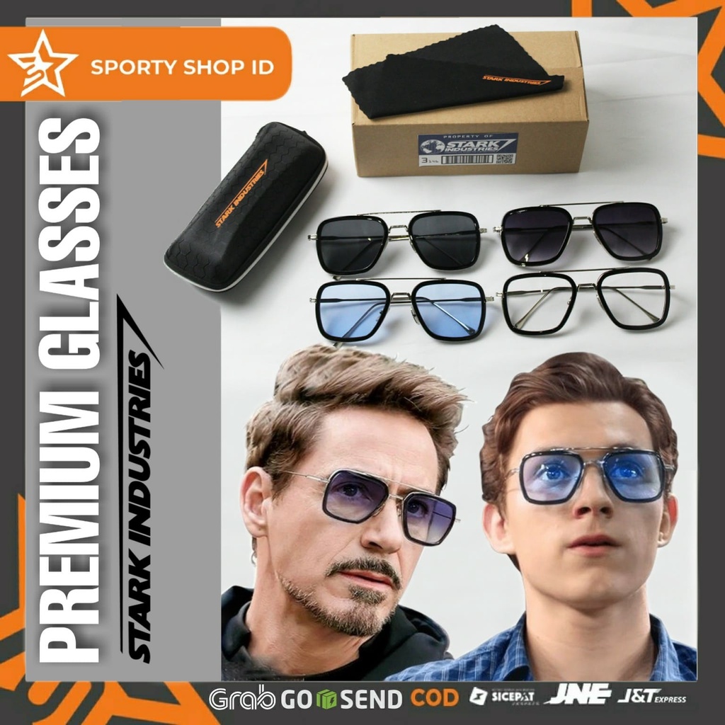 Jual Kacamata Fashion Steampunk Tony Stark Retro Kacamata Edith Anti Radiasi UV Photochromic