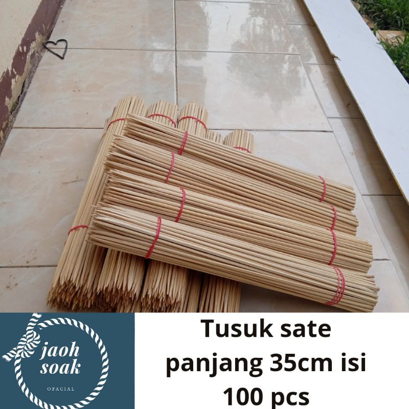 Jual Tusuk Sate Bambu Panjang 35 Cm Isi 100 Pcs Shopee Indonesia