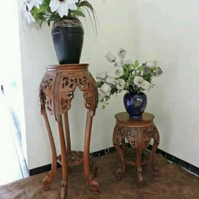 Jual meja cumi/ meja pot china / Meja pot bunga cantik isi 3 | Shopee ...