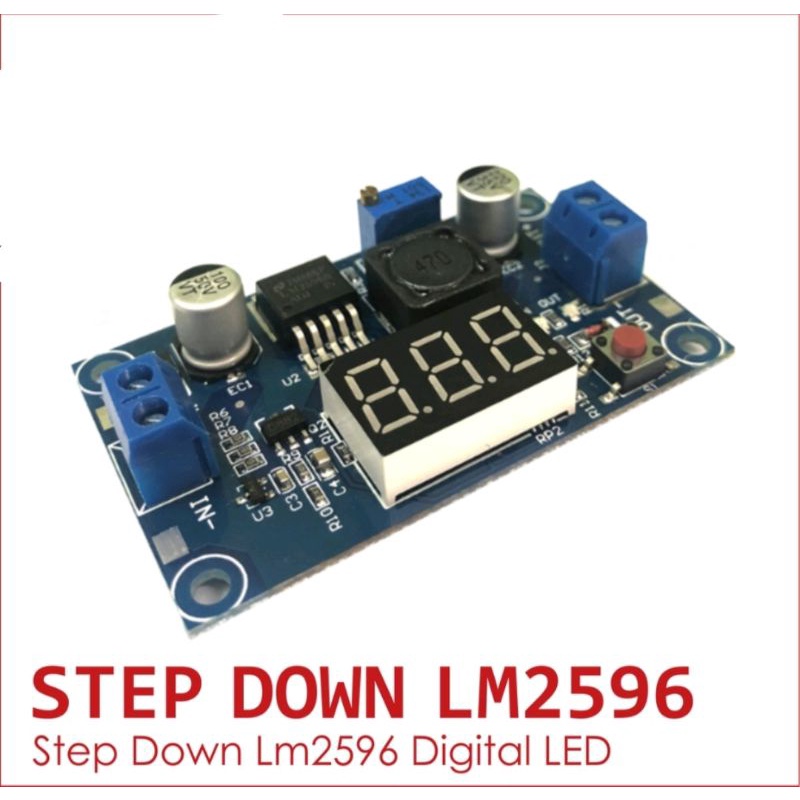 Jual Step Down Power Supply Module Adjustable LM2596 LED DC to DC Modul ...