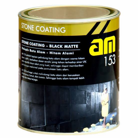 Jual CAT COATING AM 153 STONE COAT BLACK 1 LITER | Pelapis Batu Alam ...