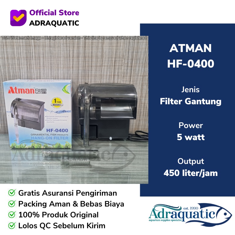 Jual ATMAN HF0400 HANGON BACK FILTER HANGING FILTER GANTUNG HOB