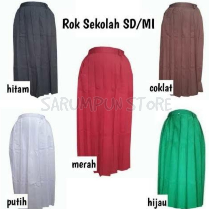 Jual ROK SEKOLAH SD ROK REMPEL PANJANG SEKOLAH SD 5 VARIAN WARNA UKURAN ...