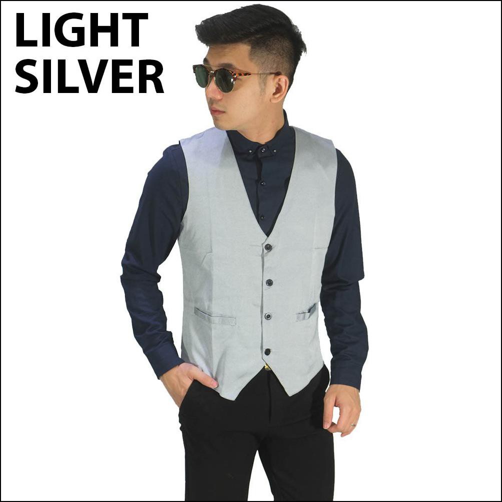 Jual Vest Formal Basic Rompi Tuxedo Pria Baju Pesta Groomsmen Slim Fit Big Size Jumbo Xxl