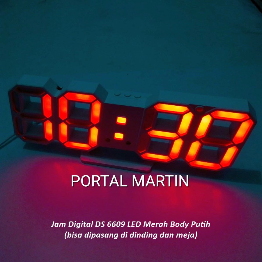 Jual Jam Digital LED Merah Tipe 6609 Bisa di Dinding dan Meja | Shopee ...