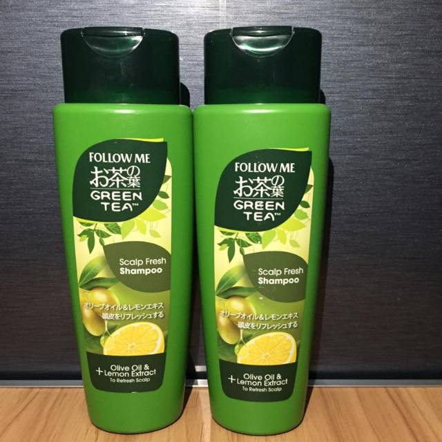 Jual Shampoo green tea follow me malaysia 320ml dan 100ml share in jar