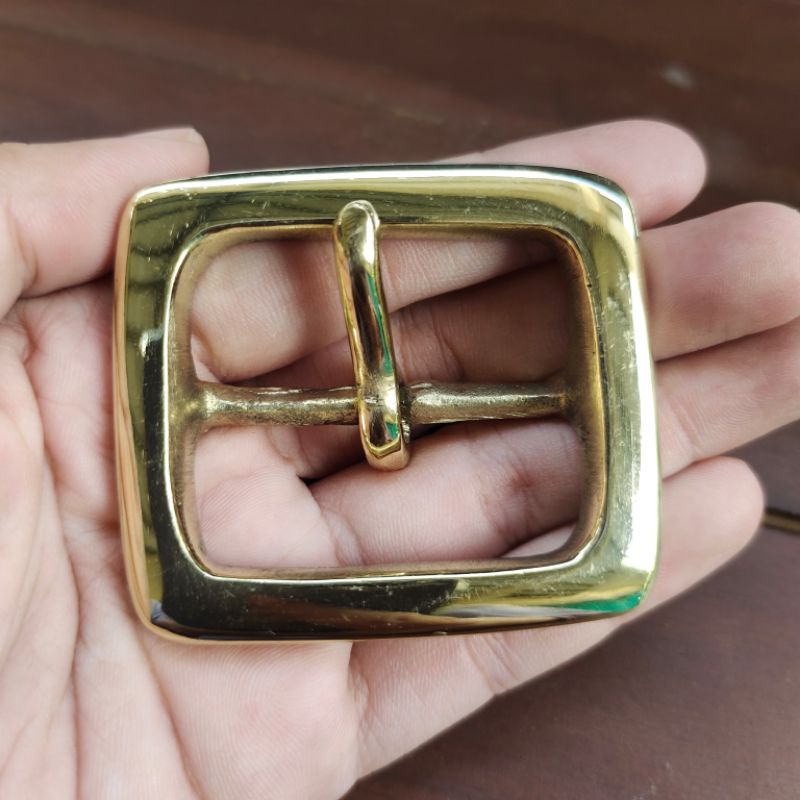 Jual Ikat Pinggang Pria Kulit Sapi GVS22 Buckle Kuningan - Kulit Asli